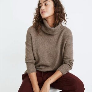 Madewell Taupe Cowl Neck Turtleneck Sweater